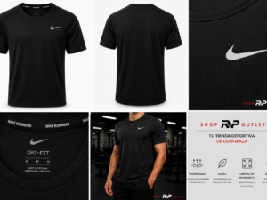 Playera Nike Running Dri-FIT Negra Hombre | Ligera y Transpirable