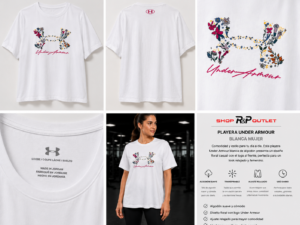Playera Under Armour Blanca Mujer | Diseño Floral Casual