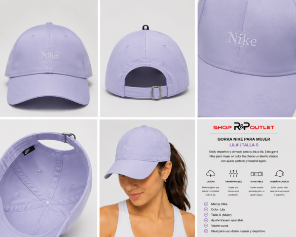 Gorra nike Gorra Nike Club Cap Lila Mujer | Ajustable Talla S