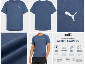 Playera Deportiva Puma Correr Azul Hombre | VELOCITY
