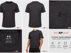 ChatGPT Image 28 may 2026, 12_06_24 p.m. Playera Deportiva Under Armour Hombre Negra Training Tech
