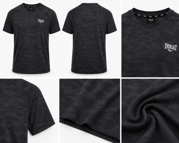 everlast negra Playera Everlast Deportiva Jacquard Camuflaje Gris Grafito Hombre