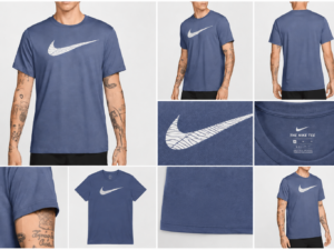 nike azul Playera Nike Hombre Azul Marino | Ligera y Transpirable Algodón