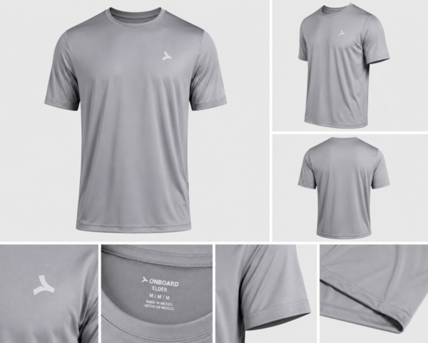 onboard gris Playera Onboard Elder Hombre Gris | Ligera, Cómoda y Transpirable para Entrenamiento