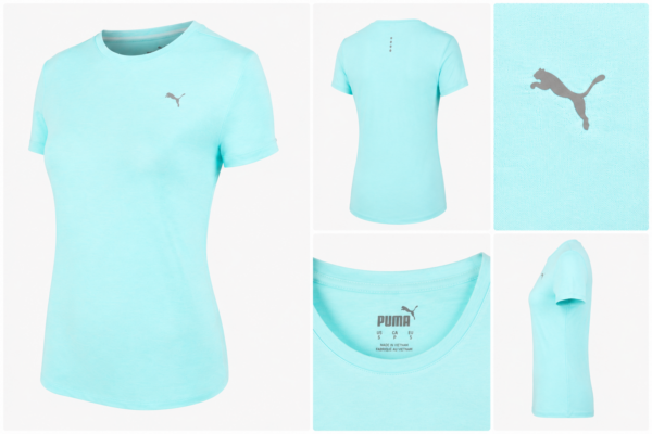 azul puma Playera Puma Correr Favourite Heather Mujer Azul Aqua Running Deportivo