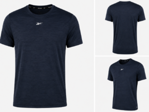 reebok azul Playera Deportiva Reebok Hombre para Entrenamiento Azul Marino