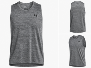 ua gris Playera Under Armour Tech Sin Mangas para Hombre Gris